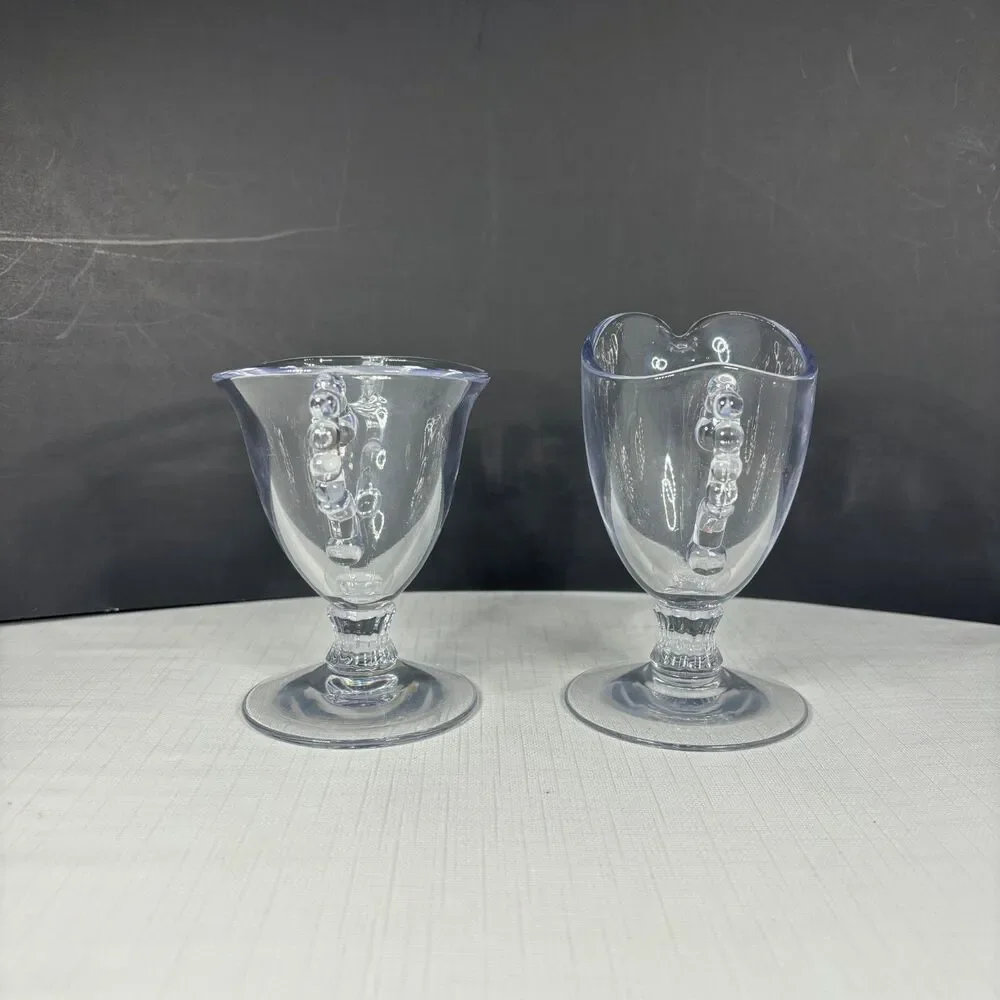 Imperial Glass Candlewick Pedestal Cream Sugar 1930s Depression Glass Vintage